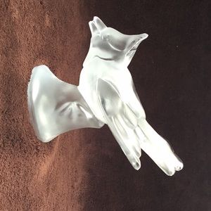 Imperial clear satin glass bird figurine